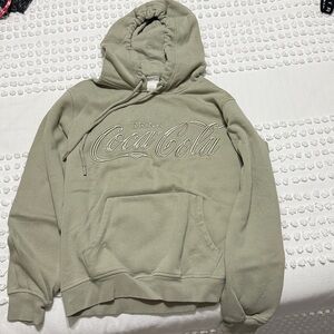 H&M Women's Sage Green Coca Cola Hoodie